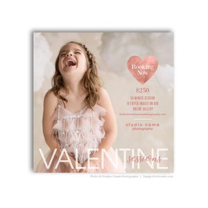 Valentine&#39;s Day Mini Session Digital Social Media Marketing Board - Valentine&#39;s Sessions Promo Card - HEARTFELT 2