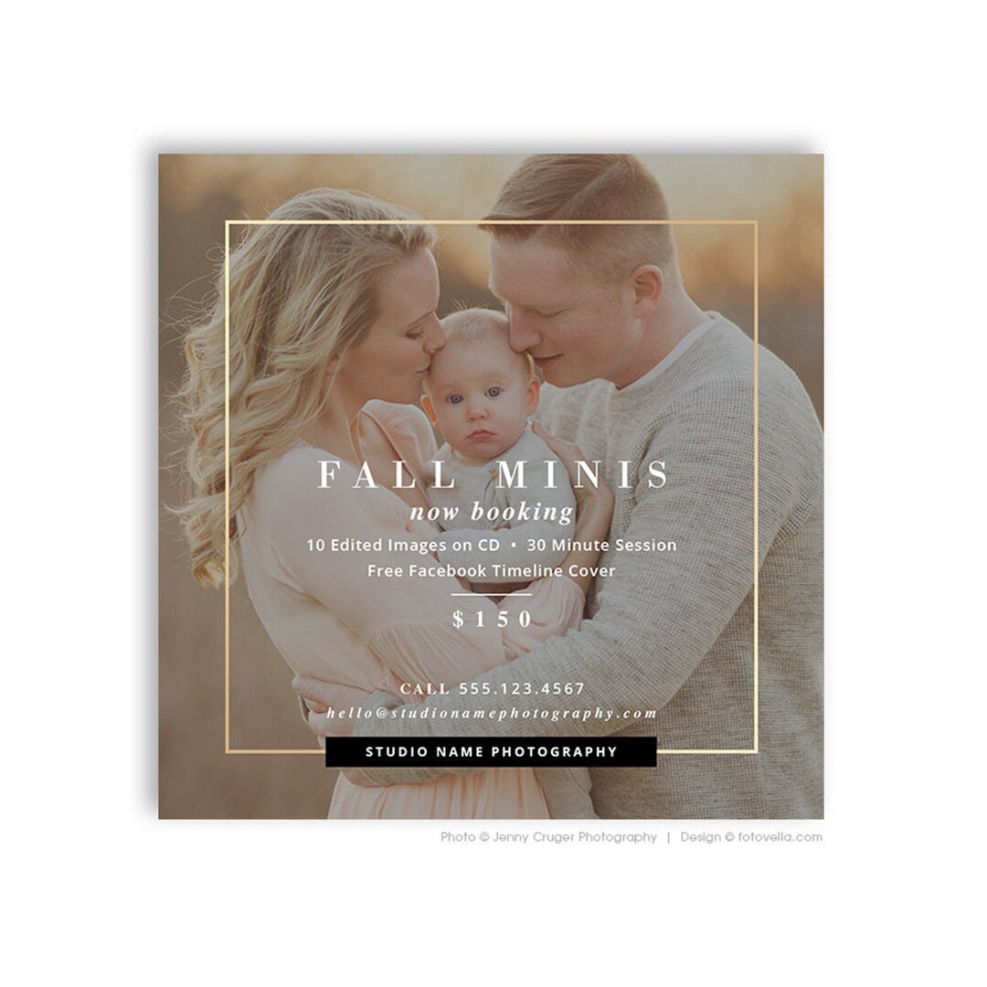 Fall Mini Session Marketing Template | Photography Social Media Flyer ...
