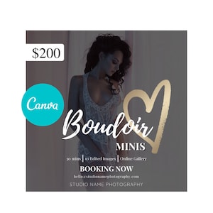 Boudoir Marketing Template für Fotografen Canva Template, Mini Session Template für Boudoir Fotografen