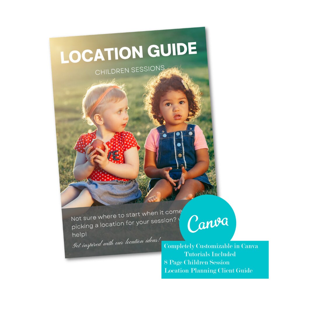 Photography Session Location Guide.pdf Children Photography Location Planning Guide Template, CANVA, Prep ...