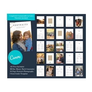 Portrait Photography Marketing Magazine Template for Canva, Family Photography Client Guide, Welcome Packet, Portrait Photographer