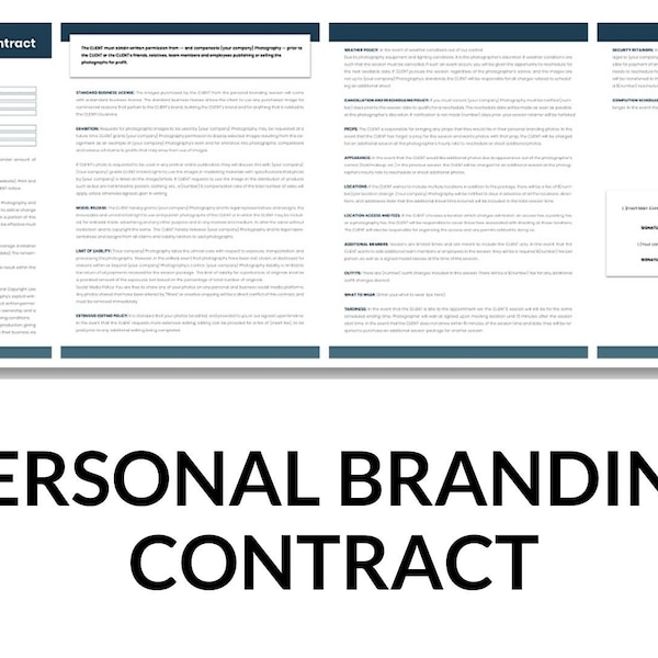 Personal Branding Contracts for Photographers