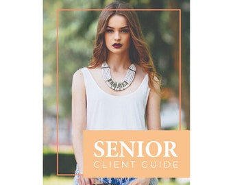 Senior Photography Lead Magnet, 20 Page Client Prep Guide, Editable Photoshop PSD Welcome Packet, Booking Tool