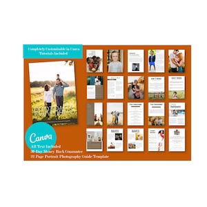 Portrait Photographer Client Welcome Guide Studio Magazine for Canva, Family Photography Client Guide for Canva, Magazine Template, FV 1308