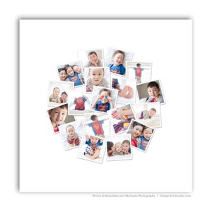 Photo Collage Template | 24&quot; Square Layout | CIRCLE OF LUV | Photoshop Digital Download
