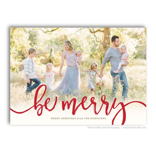 Year In Review Christmas Card - Holiday Newsletter Card Template - For Photographers - Photoshop Required - BE MERRY