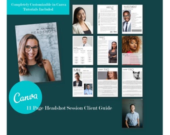 Headshot Client Guide Template | Canva Welcome Packet for Photographers | Editable Headshot Prep & Pricing Magazine