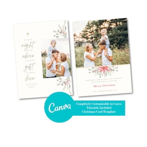 Canva クリスマス カード テンプレート、ホリデー カード テンプレート、写真、写真家カード テンプレート、希望と愛
