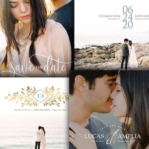Save The Date Engagement Announcement Cards - 4 Piece Bundle - For Photographers - Photoshop Required