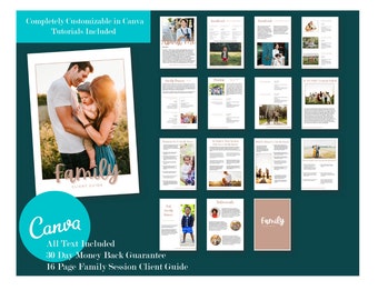 Family Client Guide Canva Template, Photography Welcome Packet, What to Wear Guide, Family Session Planner, Digital Magazine