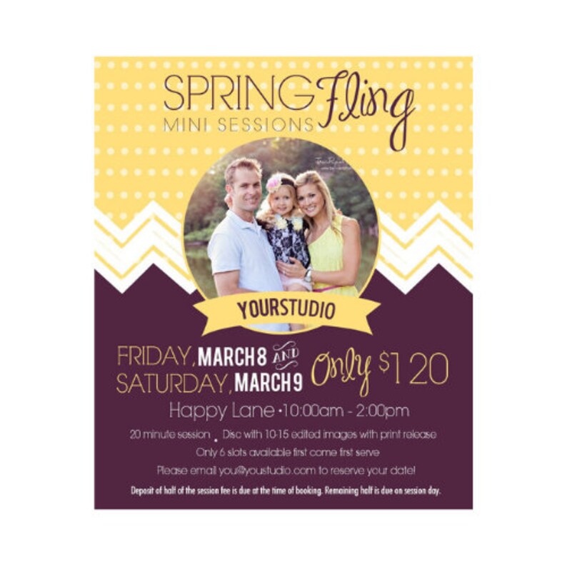 Spring Mini Session Template, Spring Marketing Template, Marketing ...