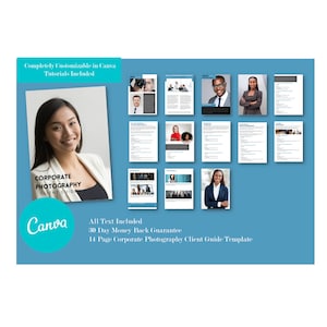 Corporate Photography Client Guide for Canva, Welcome Packet Magazine Templatefor Canva for Photographers