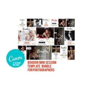 Boudoir Mini Session Marketing Template Bundle für Canva, Fotografie Marketing Template für Fotografen