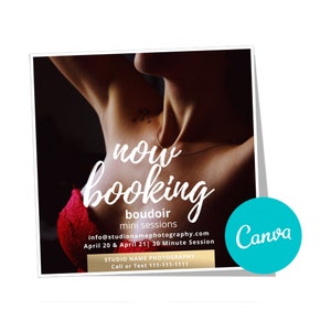 Boudoir Mini Session Marketing Template for Canva, Photography Marketing Template for Photographers V1 Instagram
