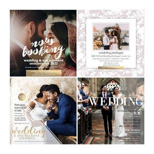 Wedding Photography Marketing Template Bundle, Photoshop Templates, Facebook & Instagram Story Templates