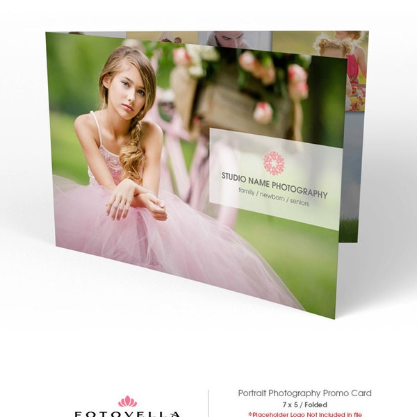 Photography Marketing - Wide Format Folded Promo Card Template - MOMENTS