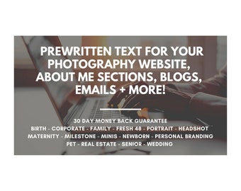 Prewritten Photography Content | Done-for-You Photographer Email, Blog and Social Media Templates | Copy & Paste Website Text