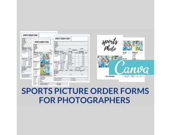 Sports Photography Order Form | Canva Editable Picture Pricing Sheet | Photo Order Template for Soccer, Baseball, Football