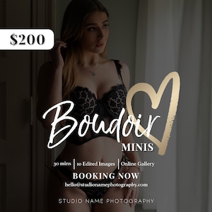 Marketingkit voor minisessie boudoir | Photoshop- en socialemediasjablonen voor boudoirfotografen | Instagram- en Facebook-advertenties