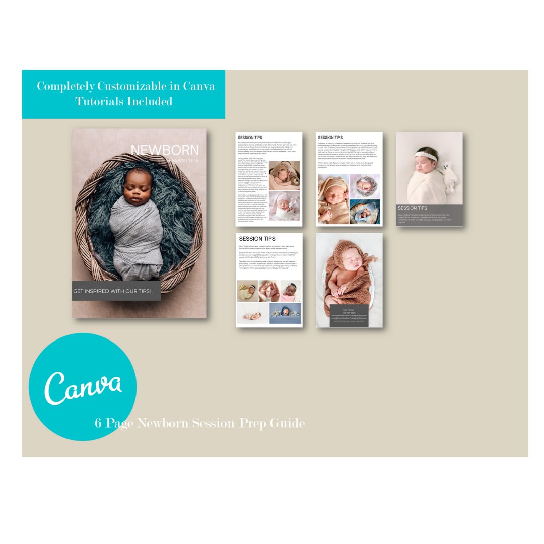 Newborn Client Guide, Canva Template, Session Prep Guide, Photographer ...
