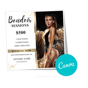 Boudoir Session Marketing Template für Canva, Fotografie Marketing Template für Fotografen V2