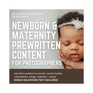 Newborn Photography Content Templates | Email, Blog & Social Media Captions, Newborn, Maternity Photographer