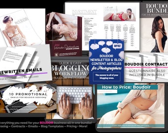 Boudoir Photography Business Toolkit, Boudoir Posing Guides, Boudoir Contracts, Emails & Boudoir Marketing Content Bundle, Boudoir Pricing