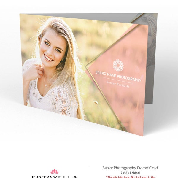 Senior Photography Marketing Card for Photographers - Wide Format Folded 5x7 Card - "GLAM"