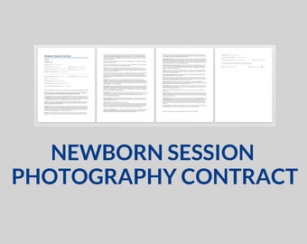 Newborn Photography Contract | Editable Session Agreement | Word Template for Photographers