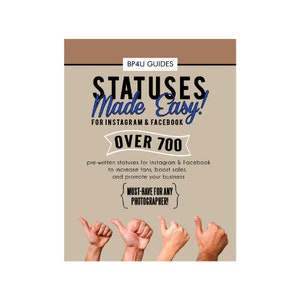Instagram & Facebook Statuses for Photographers | Social Media Content | Digital Download