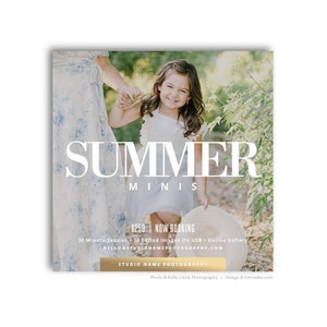 Summer Mini Session Marketing Template | Photography Card | Digital Download | Photoshop Template | Mini Session Marketing