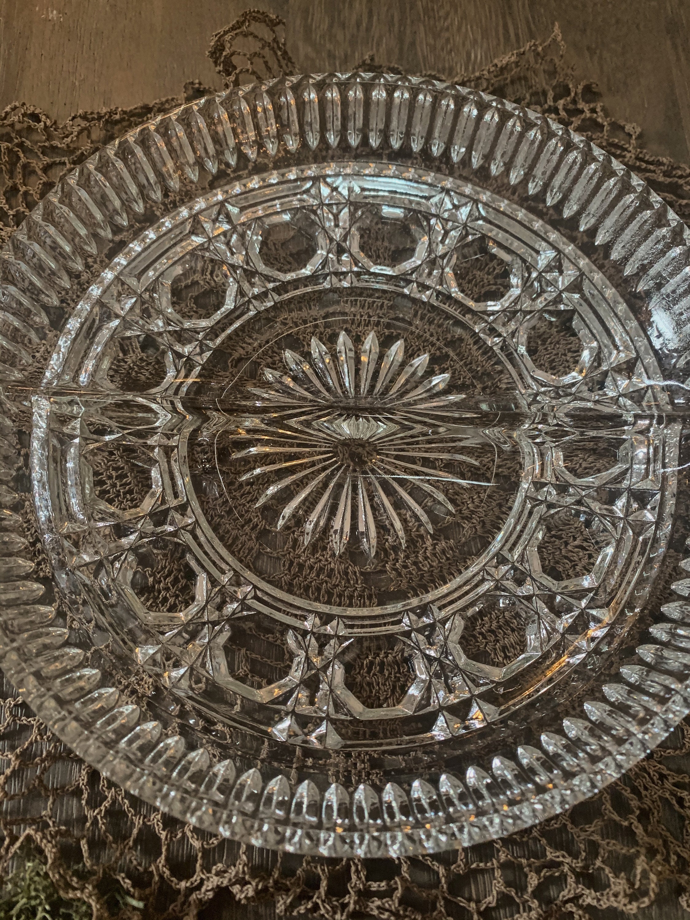 Divided crystal tray offering dish vintage decor witchy Etsy