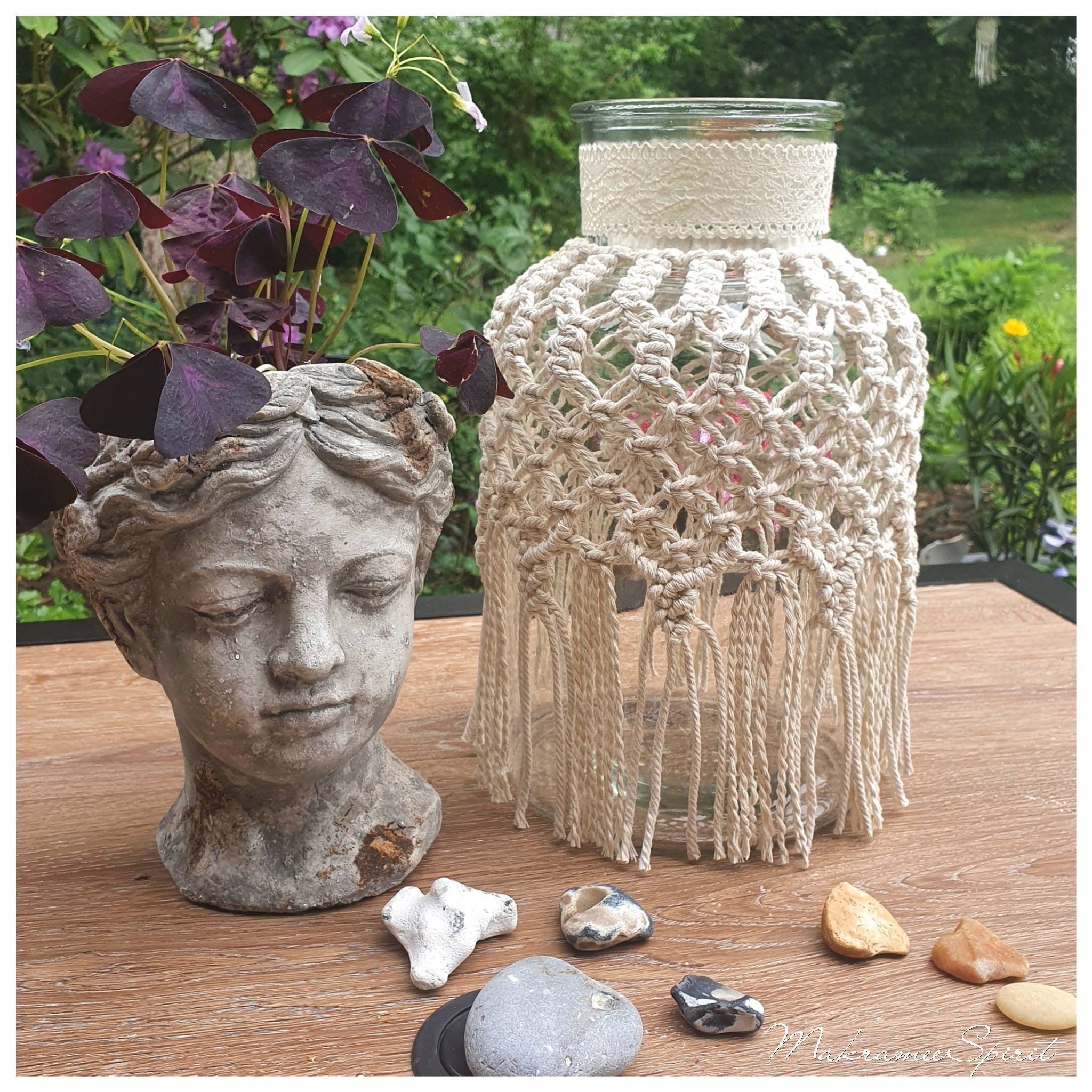 Große Boho Vase Makramee Blumenhalter Tischvase Bodenvase Etsy.de