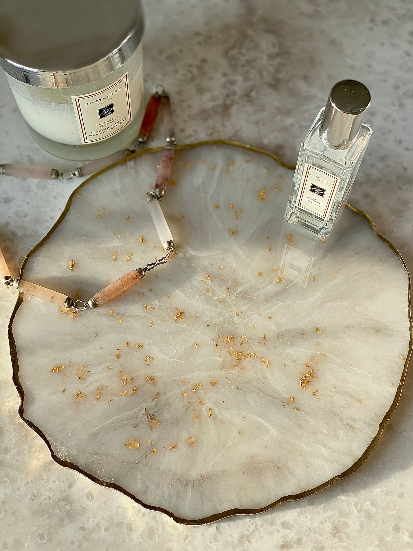 Vanity tray marble serving tray perfume tray. Resin rolling Etsy