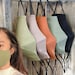 Contoured fit Cotton Face Mask- Solid Colours, Autumn Fall shades (black, suede , rustic green, burnt orange,) Breathable, Reusable, soft 