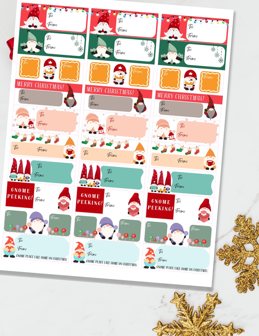 Printable Christmas Gnome To/from Gift Tags | Avery 5160 Labels