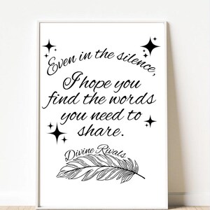 Divine Rivals Poster, Rebecca Ross, Letters of Enchantment, Ruthless Vows