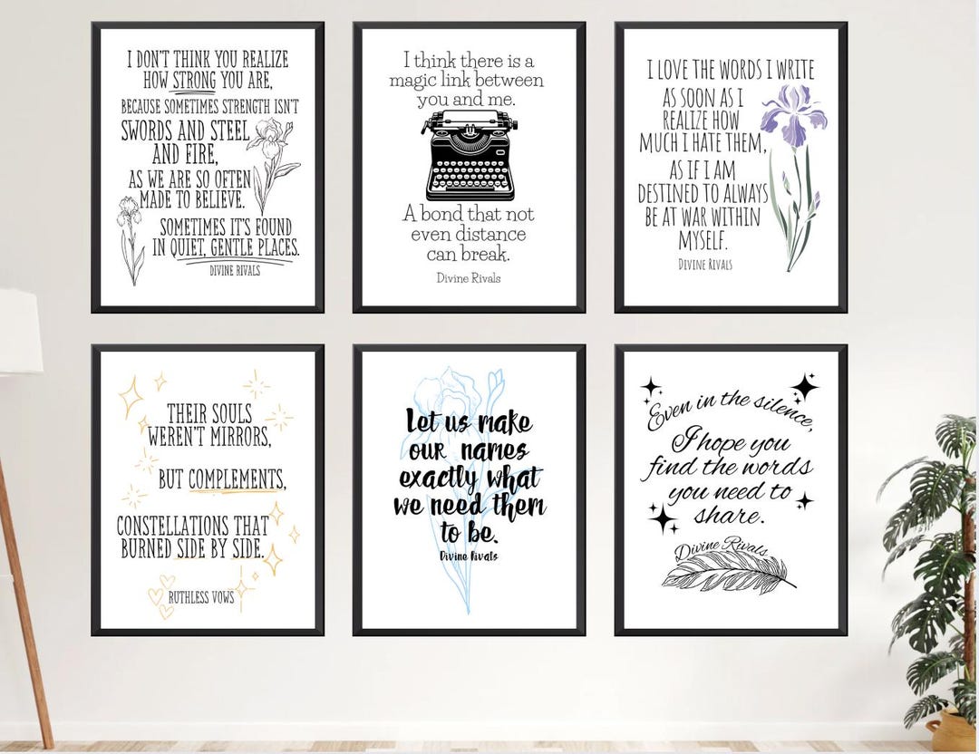 Destin Rivals Lettering Divine Rivals Poster Set: Letters of Enchantment (PDF, 6 Prints) - Etsy