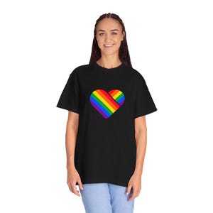Pride Heart Unisex T-Shirt, LGBTQ+ Shirt, Rainbow Love Tee, Festival Wear, Pride Celebration Apparel, Gift for Allies
