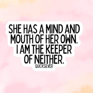 Quicksilver Quote Sticker, Fae and Alchemy Sticker, Brimstone image 1