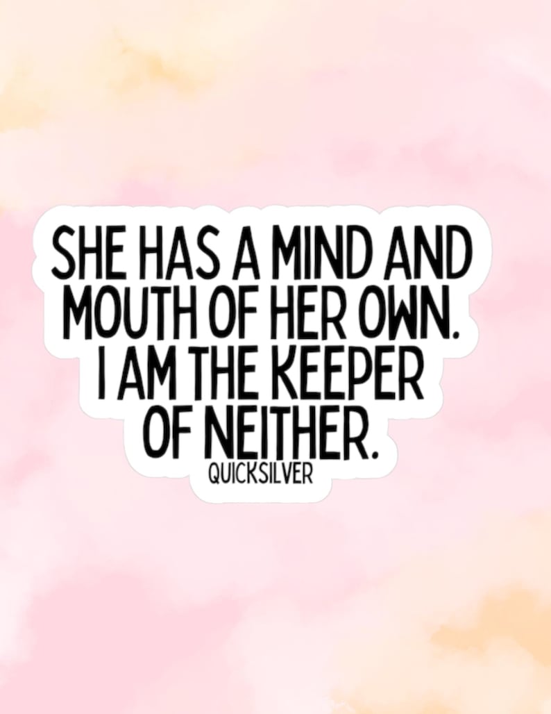 Quicksilver Quote Sticker, Fae and Alchemy Sticker, Brimstone image 1