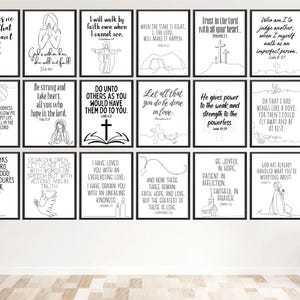 Bible Verse Poster Set: Religious Christian Home Decor (PDF Set of 18 Posters)