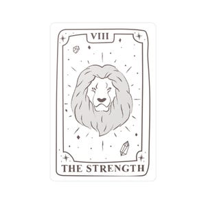 Décalcomanie en vinyle de carte de tarot de force, art mural inspirant, décoration d'intérieur, autocollant affirmation positive, cadeau parfait pour des amis