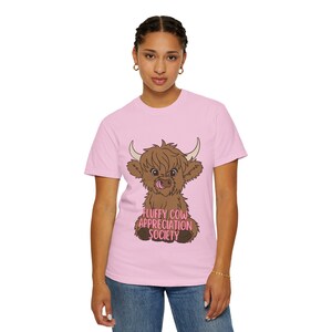 Fluffy Cow Appreciation Society T-Shirt, Cute Cow Tee, Animal Lover Gift, Funny Farm Apparel, Unisex Graphic Tee, Comfort Colors T shirt