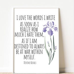 Divine Rivals Poster, Rebecca Ross, Letters of Enchantment, Ruthless Vows