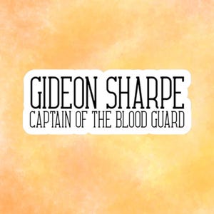 Gideon Sharpe Blood Guard Sticker, Crimson Moth Sticker, Heartless Hunter, Kristen Ciccarelli, The Crimson Moth Series