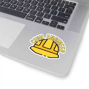 Pegatinas de ingeniero civil: casco de construcción, calcomanías para laptop
