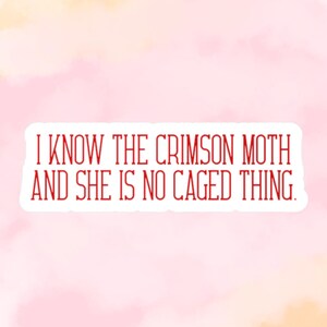 Crimson Moth Quote Sticker: Heartless Hunter, Kristen Ciccarelli