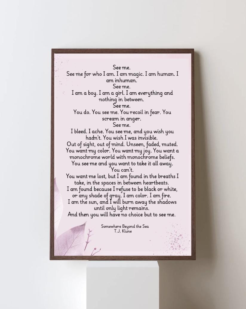 Somewhere Beyond the Sea Poem, House in the Cerulean Sea, TJ Klune Poster download