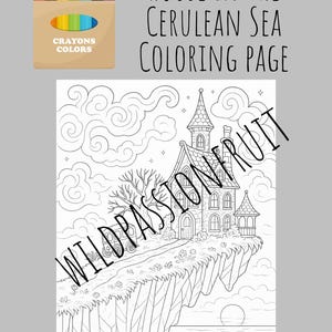 House in the Cerulean Sea, Coloring Page, TJ Klune, Bookclub Activities, PDF file